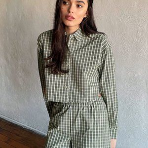 ARITZIA Sunday Best Poppy Button-Up Crop